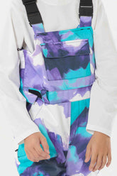 Boys’ Purple Tie-dye Reflective Durable Workwear Snow Bibs